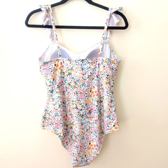 Kona Sol Women’s Ditzy Floral Ruffle One Piece Swimsuit Size Large - Picture 4 of 7
